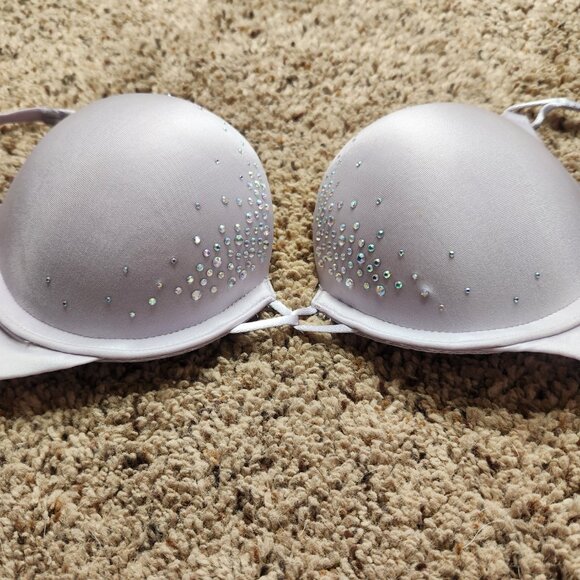 Victoria's Secret Purple Bombshell Plunge Rhinestone Push Up Bra - Picture 2 of 7
